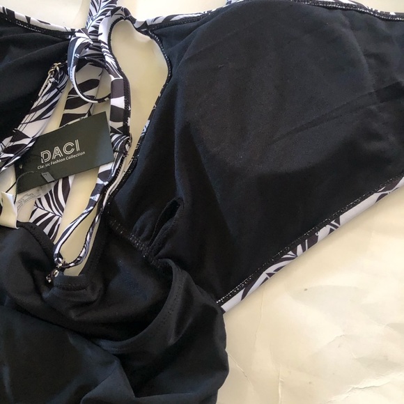 Daci Women’s Crossover High Waisted Cutout Open Back One Piece Swimwear Size 14W - Picture 11 of 15